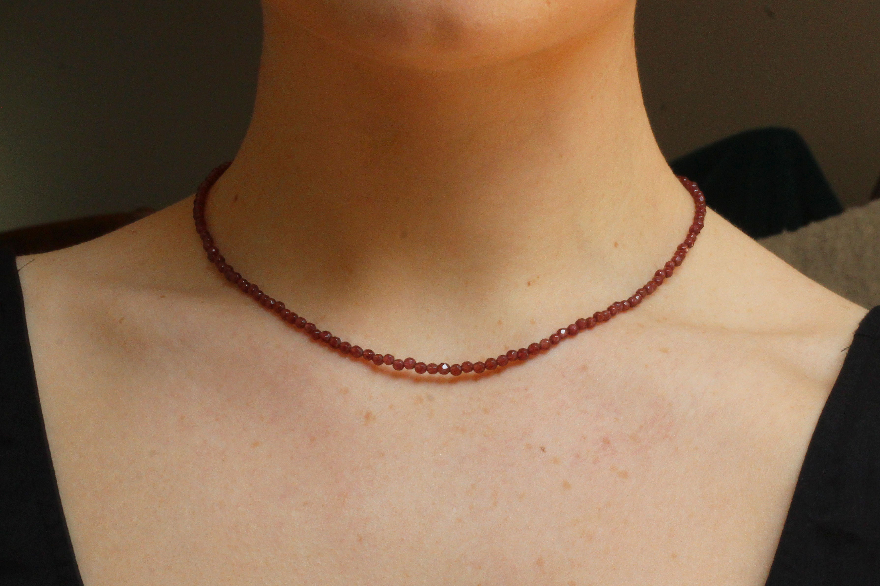 Delicate Garnet Semi-Precious Necklace (Choice of Silver or Gold Clasp –  KerrieBerrie Beads & Jewellery