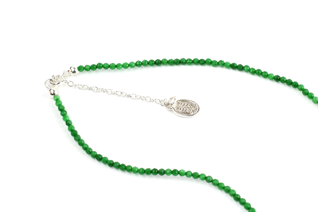 Green Agate Semi-Precious Necklace (Choice of Silver or Gold Clasp)