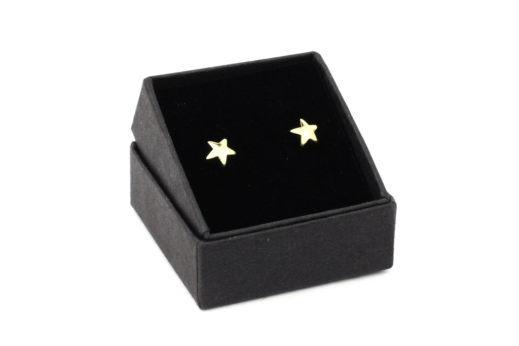Real Gold-Plated Star Stud Earrings