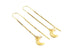 Gold-filled Crescent Moon & Swarovski Crystal Threader Earrings