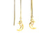 Gold-filled Crescent Moon & Swarovski Crystal Threader Earrings