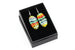 Glass Rainbow Lampwork Bead Earrings (w/ Sterling Silver Hooks)