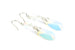 Wire-wrapped Silver, Opalite and Glow Bead Drop Earrings