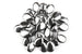 Silver Top-drilled Teardrop Hematite Beads w/ Bar Spacers – 18mm x 13mm (Approx. 85 beads)