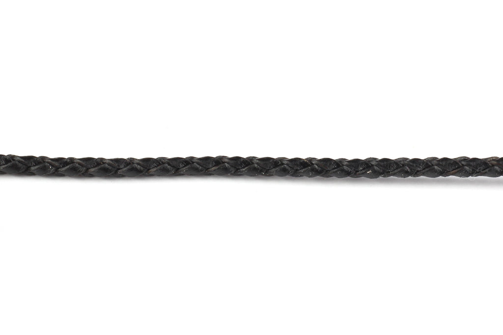 Woven Leather Cord (Plaited) 3mm for Jewellery Making