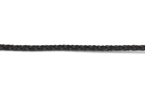 Woven Leather Cord (Plaited) 3mm for Jewellery Making