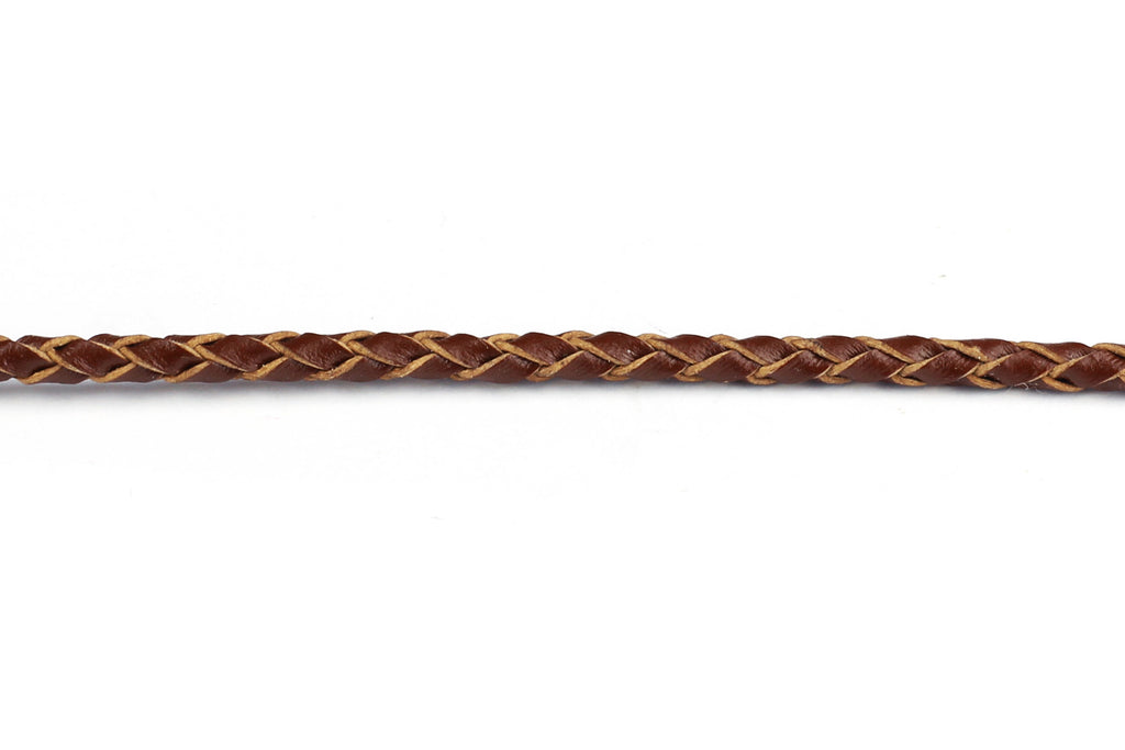 Woven Leather Cord (Plaited) 3mm for Jewellery Making