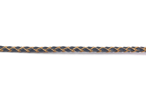 Woven Leather Cord (Plaited) 3mm for Jewellery Making