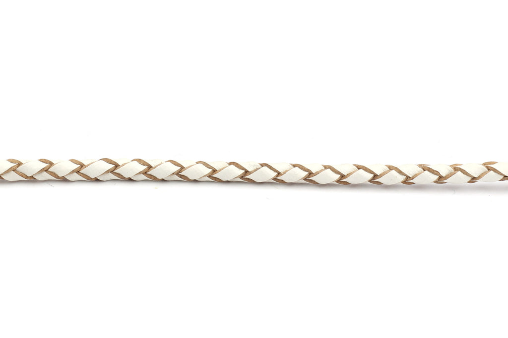 Woven Leather Cord (Plaited) 3mm for Jewellery Making