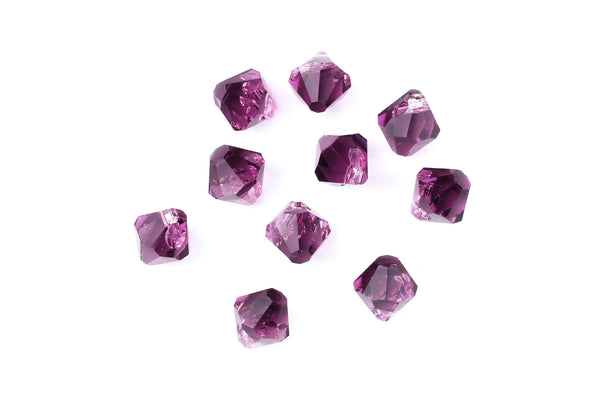 Kerrie Berrie Machine Cut Loose Glass Beads in Purple for Jewellery Making