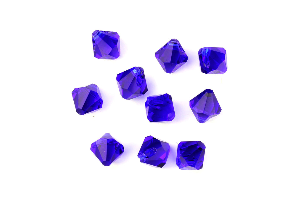 Kerrie Berrie Machine Cut Loose Glass Beads in Royal Blue for Jewellery Making