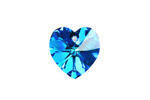 Blue 'Bermuda' Heart Swarovski Crystal Bead Charm – 18mm