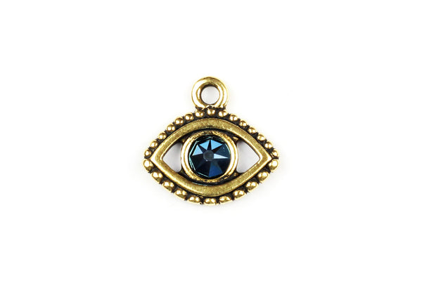 Gold Swarovski Crystal Evil Eye Charm