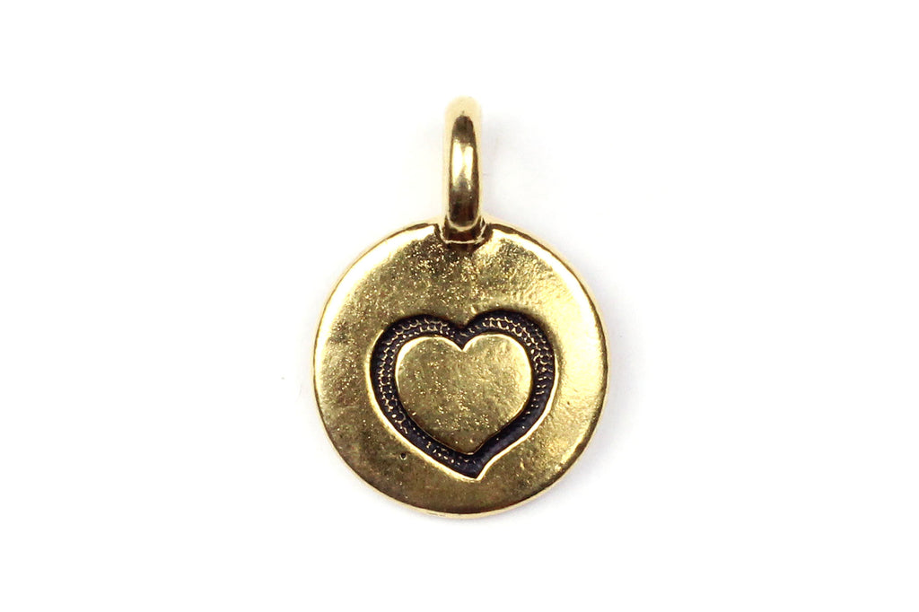 Gold Tierracast Heart Charm