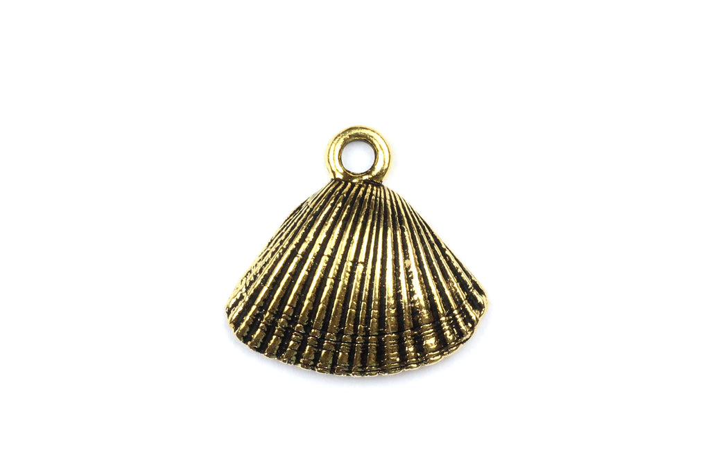 Gold Tierracast Scallop Shell Charm