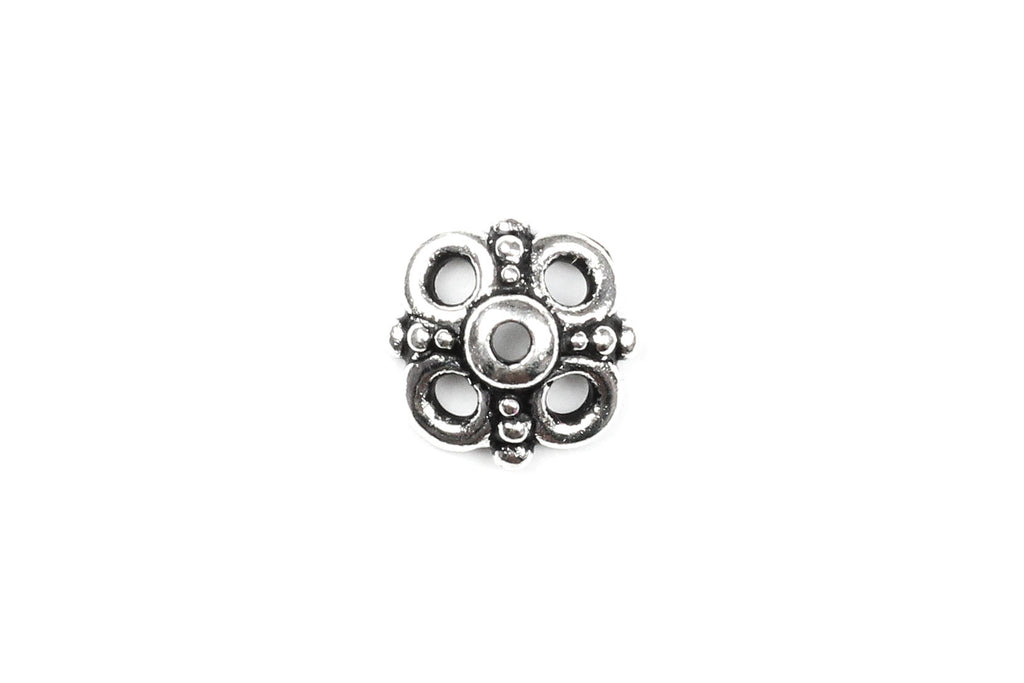 Silver Tierracast Clover Bead Cap - 9.25mm