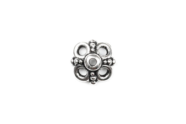 Silver Tierracast Clover Bead Cap - 9.25mm