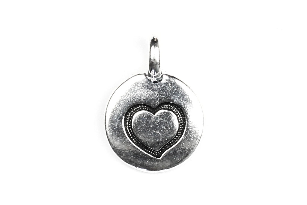 Silver Tierracast Heart Charm