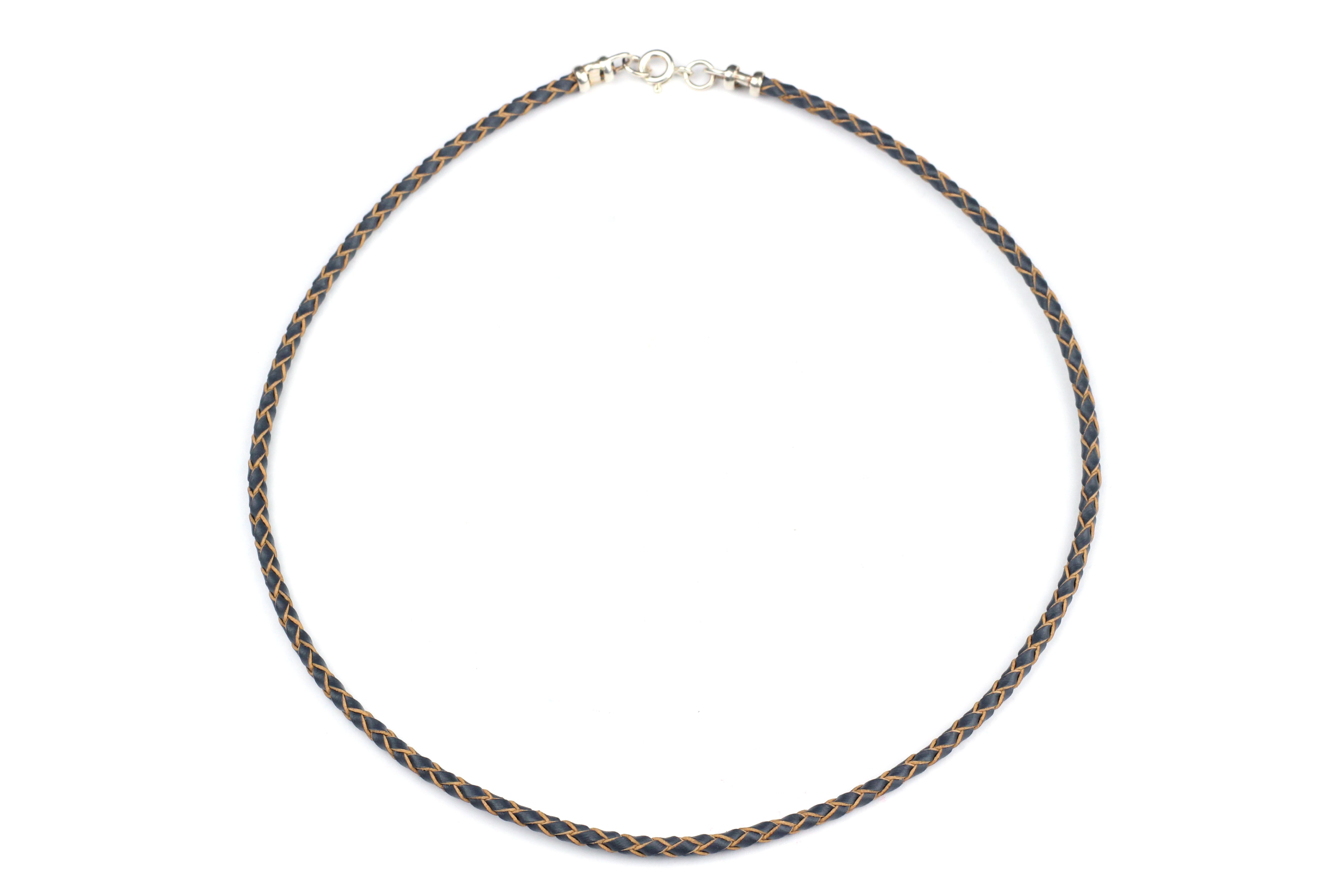Woven leather hot sale necklace