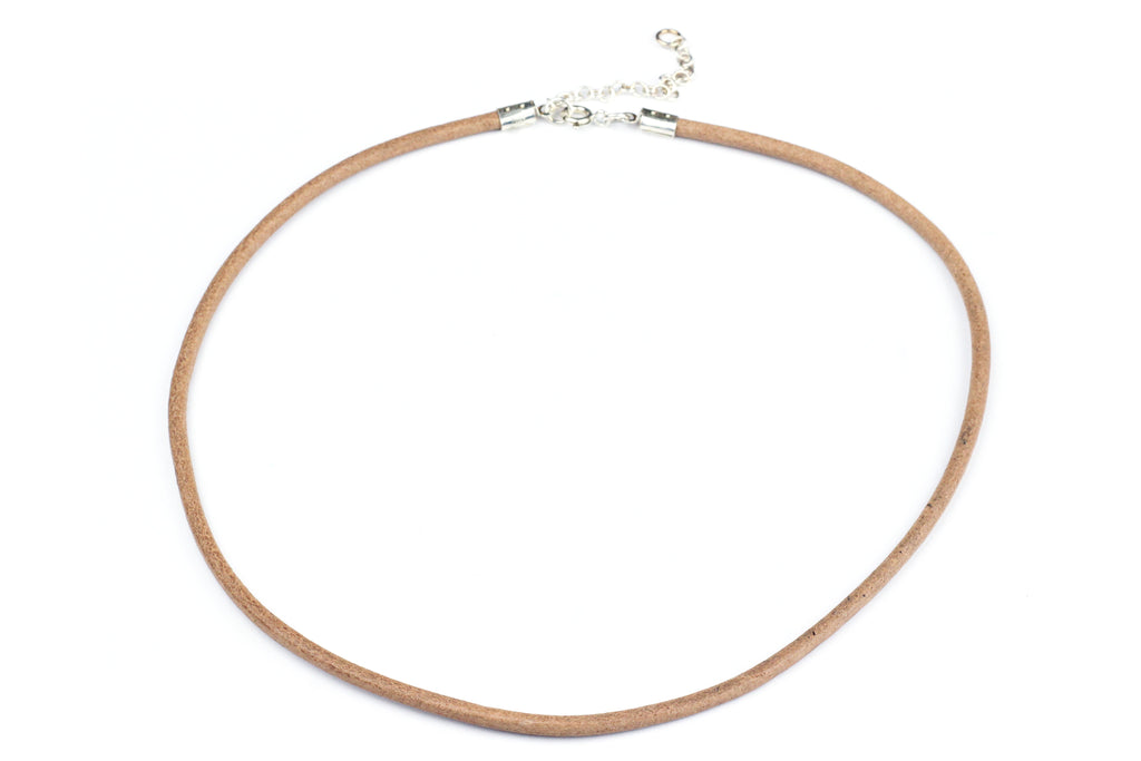 Natural Tan Smooth Leather Cord Necklace w/ Sterling Silver (Choice of 16", 18" or 20")