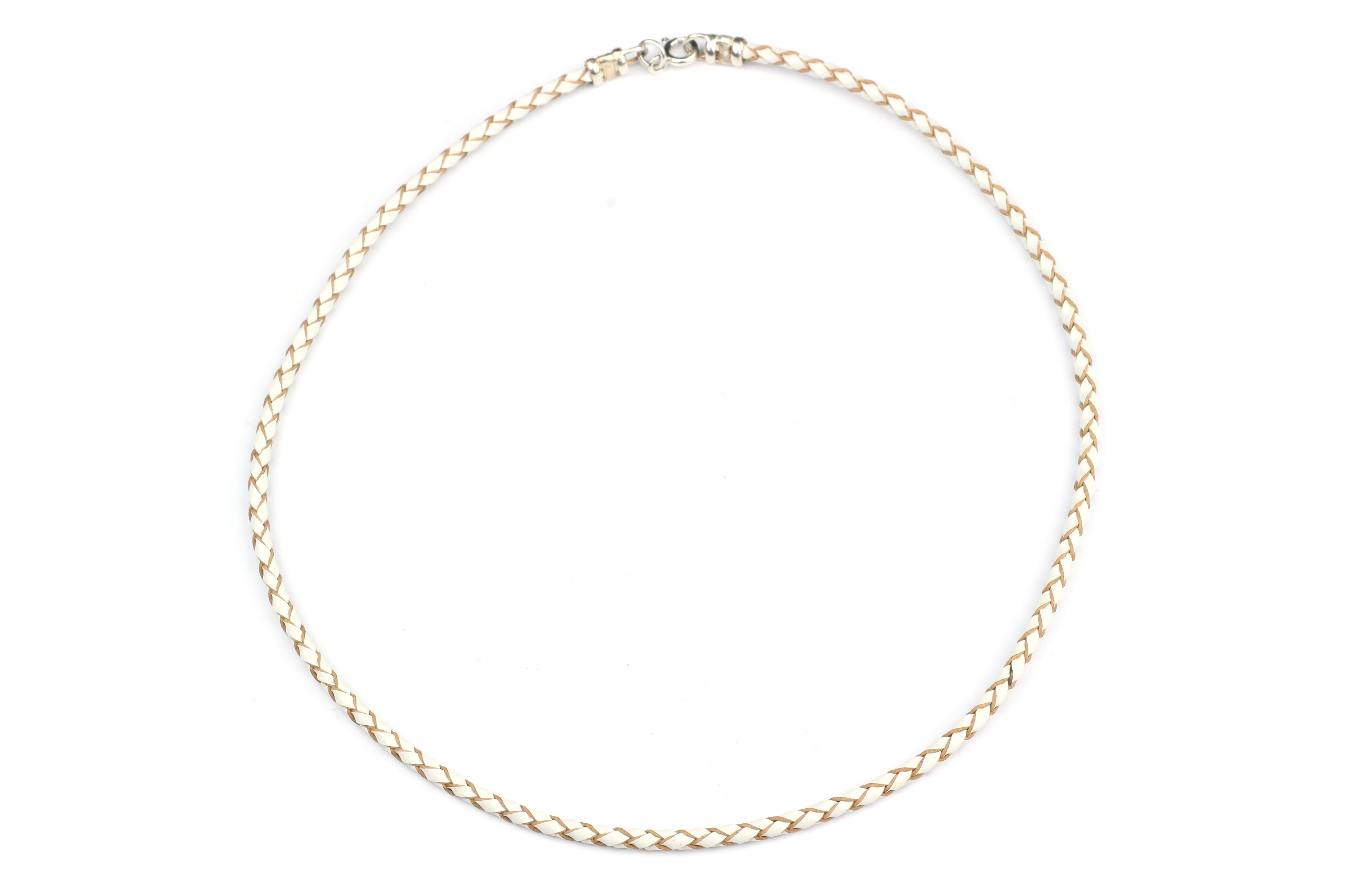 White hot sale leather necklace
