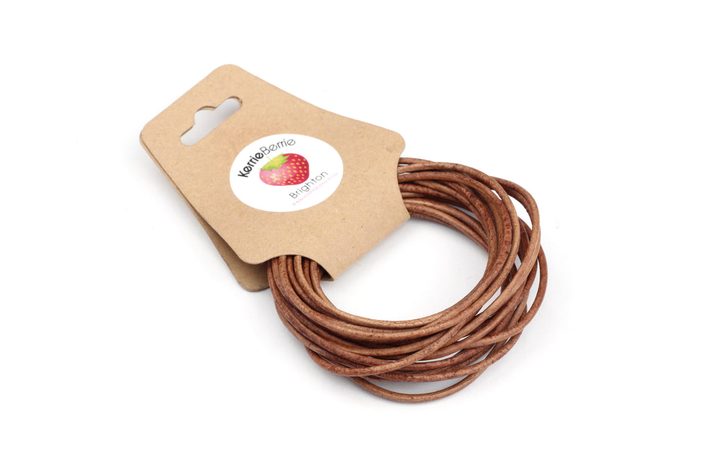 Leather Cord in Dark Tan Brown – 1.5mm (3m)