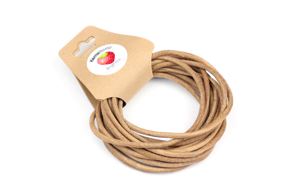 3mm Real Leather Cord in Natural Tan Brown For Jewellery Making