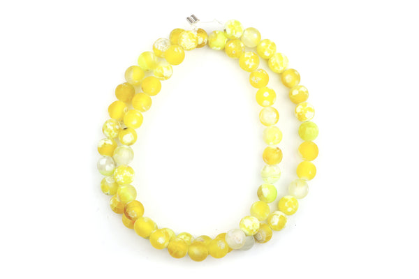 Kerrie Berrie UK Semi Precious Agate Bead Strands for Jewellery Making in Matte Yellow