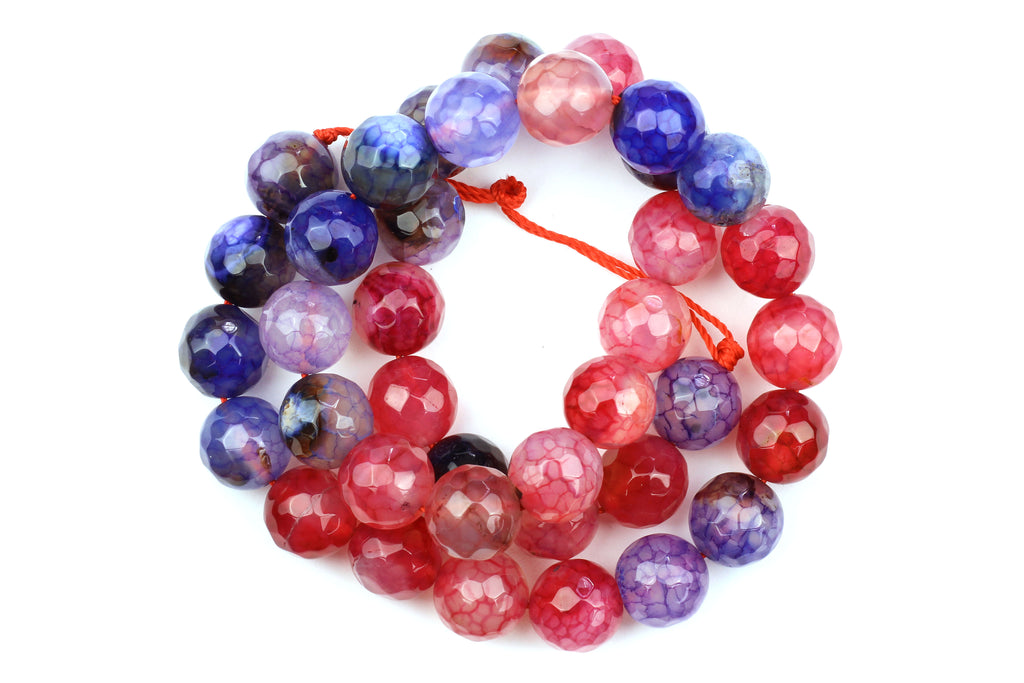 Kerrie Berrie UK Genuine Agate Bead Strand for Jewellery Making in Purple and Pink