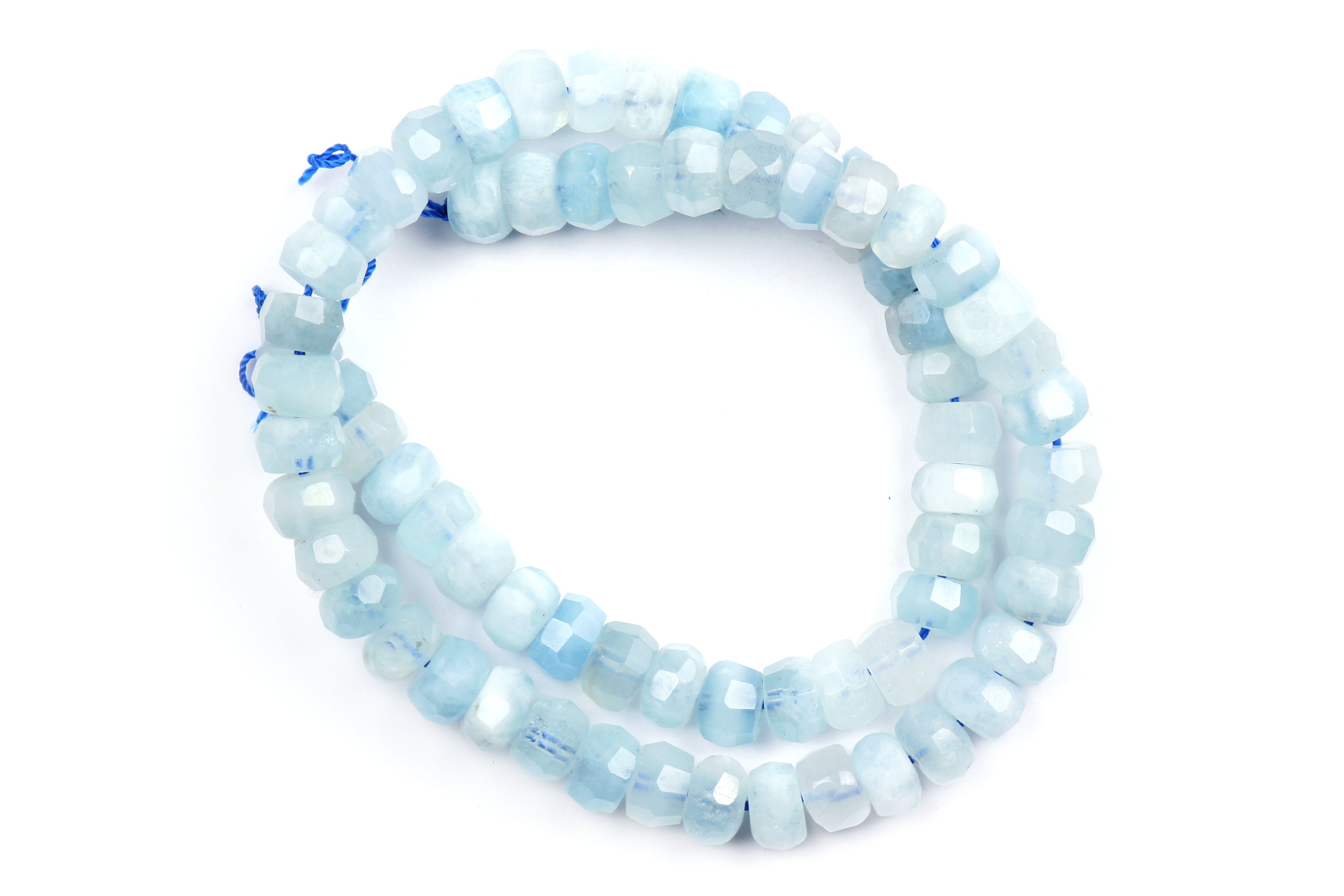 Aquamarine Faceted Beads 8mm x 6mm Approx. 71 Beads