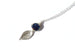 Kerrie Berrie Silver plated Blue Druzy Crystal Necklace Druzy Jewellery Silver Leaf Charm