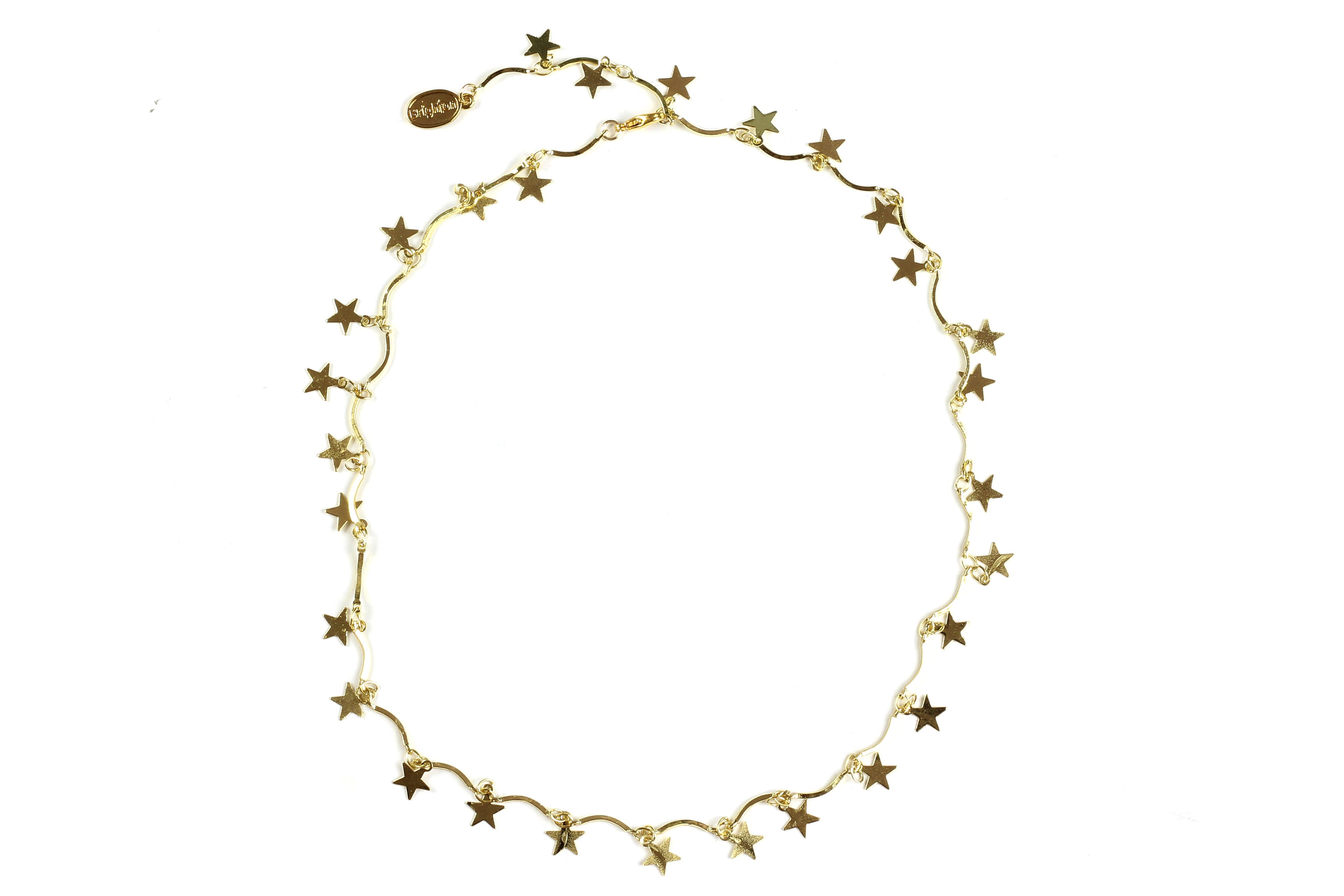 Gold star necklace choker top