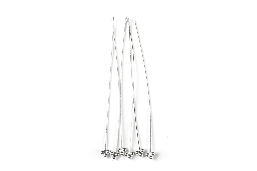 Sterling Silver Bead / Ball Head Headpins – 3mm Base (6pcs)