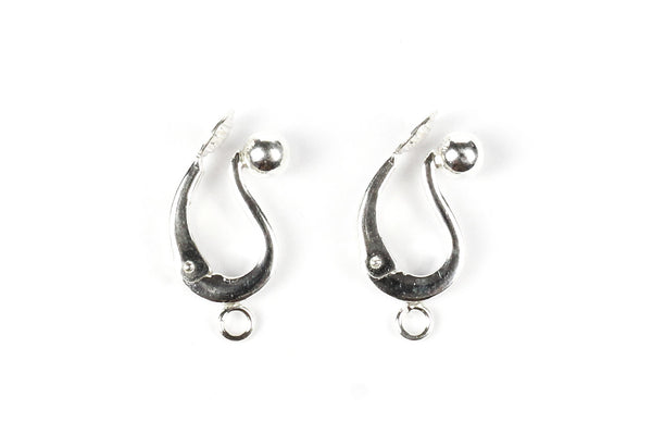 Sterling Silver Clip On Earrings with Loop for Jewellery Making