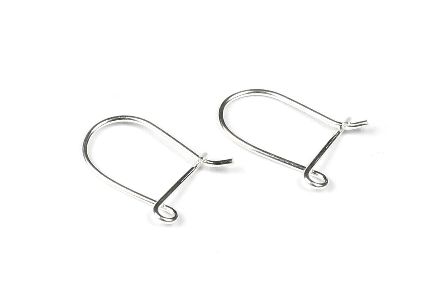 Sterling Silver Small Kidney Ear Wires 1 Pair KerrieBerrie Beads Jewellery