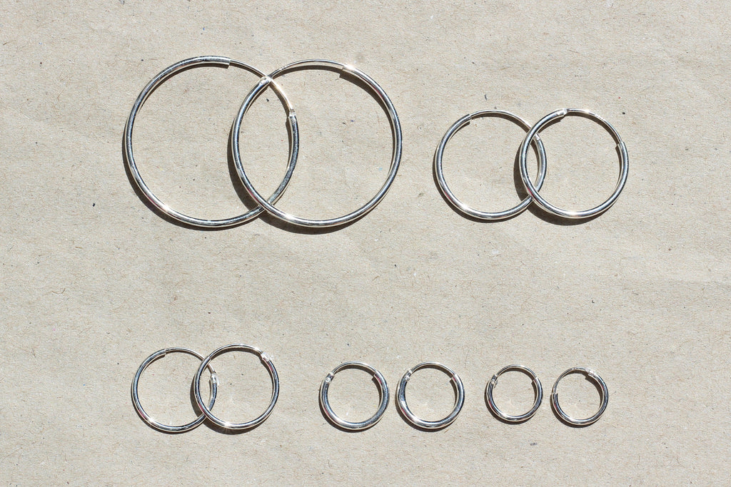 12mm Plain Sterling Silver Hoop Earrings