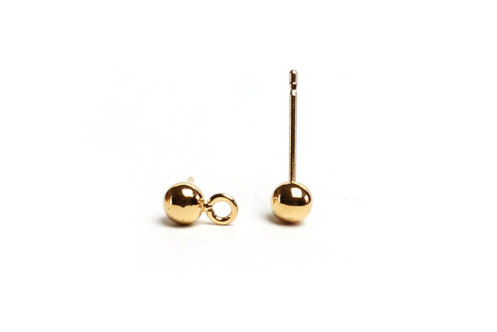 Kerrie Berrie Gold Ball Studs with Loop