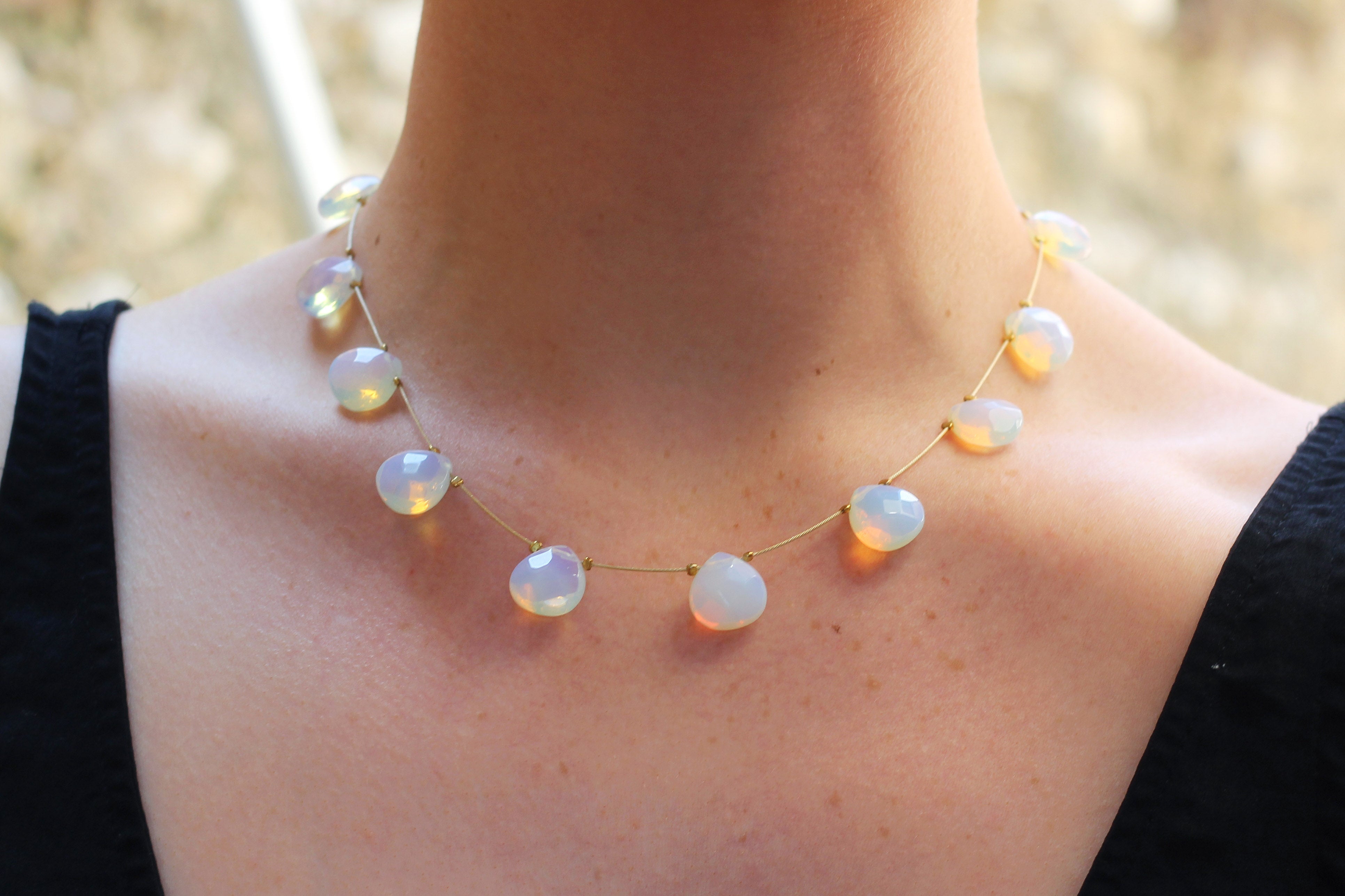Silver Opalite Floating Necklace – KerrieBerrie Beads & Jewellery