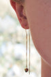 Gold-filled Hematite Heart Threader Earrings