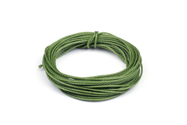 Green Waxed Cotton for Beading and Jewellery Making - 0.8mm (5 metres)
