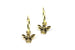 Gold Plate Bee and Citrine Hoop Earrings