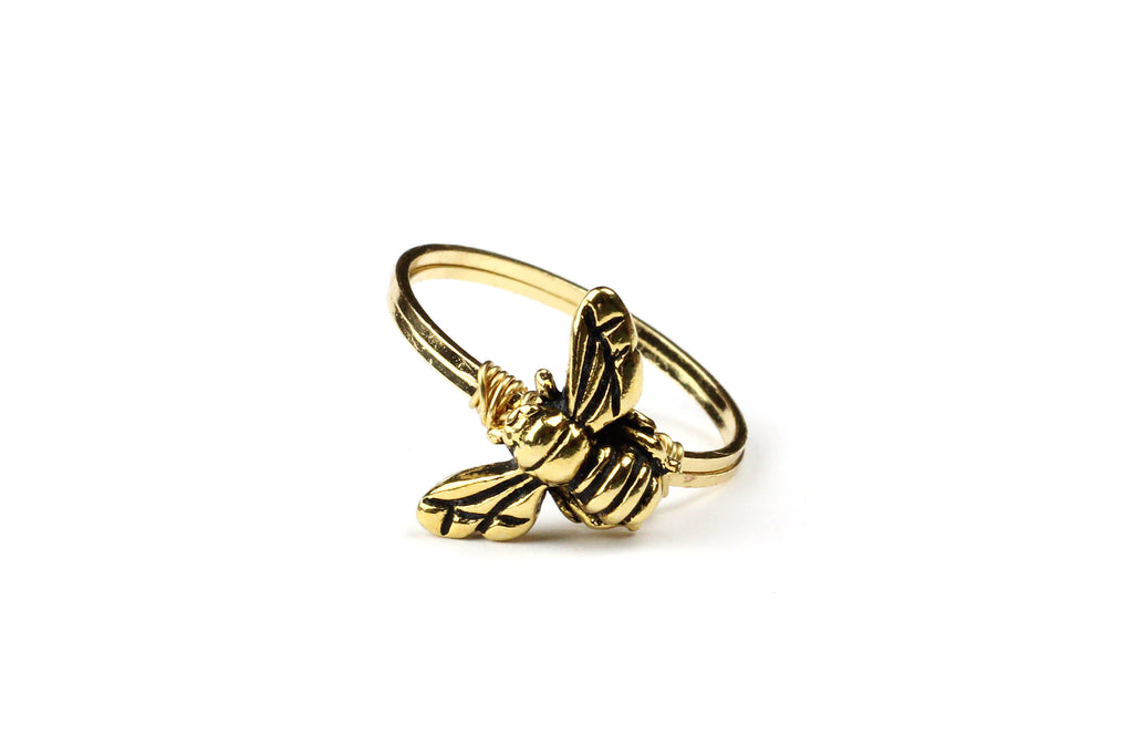 Handmade Gold Bee Ring