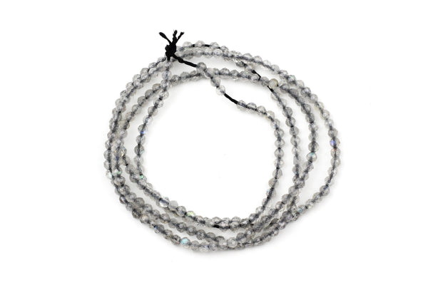 Labradorite Faceted Rondelle Beads Strand – 2mm (Approx. 220 Beads)