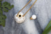 Kerrie Berrie White Marble Perfume Bottle Necklace with Gold Plated Chain