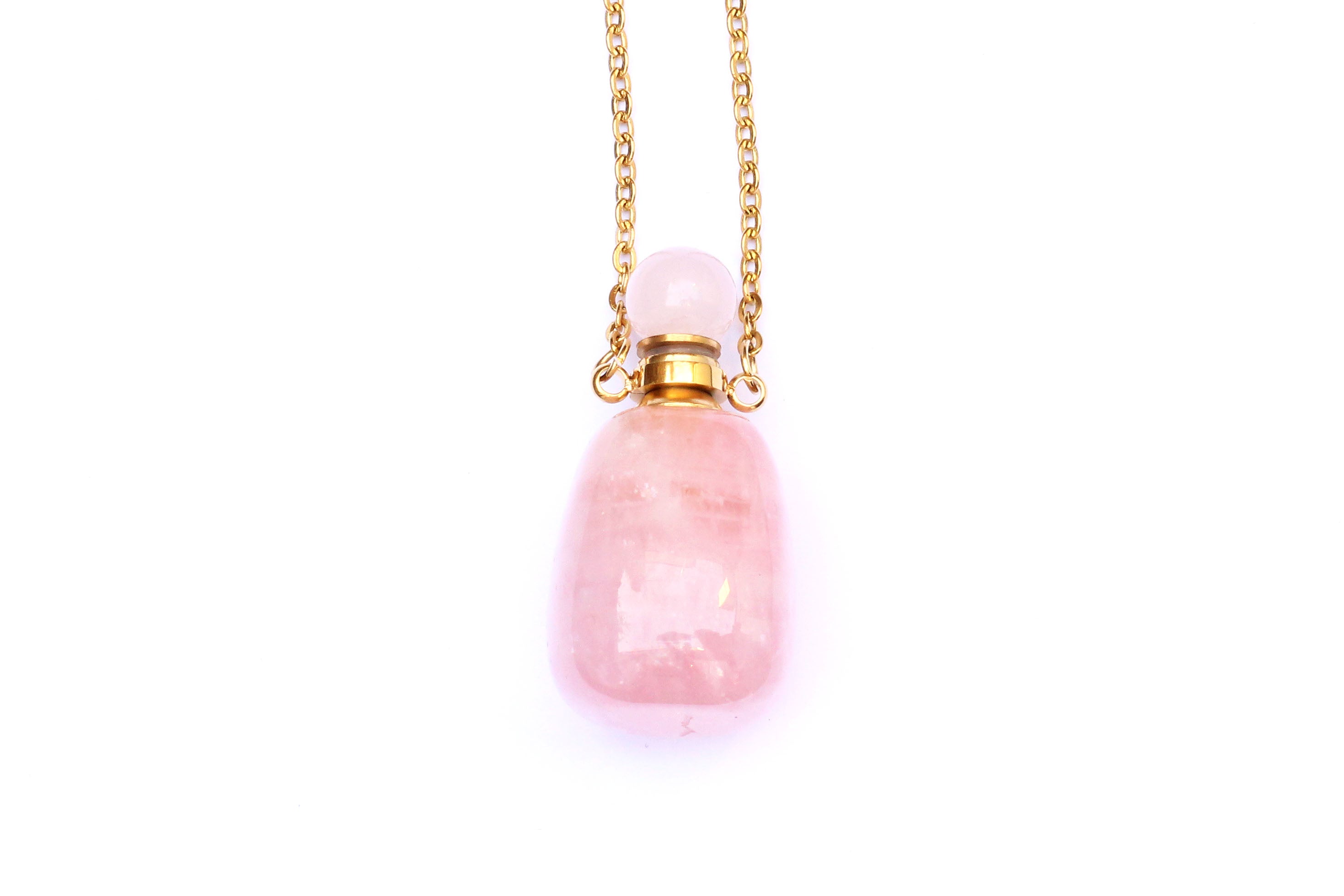 Rose quartz cheap bottle necklace