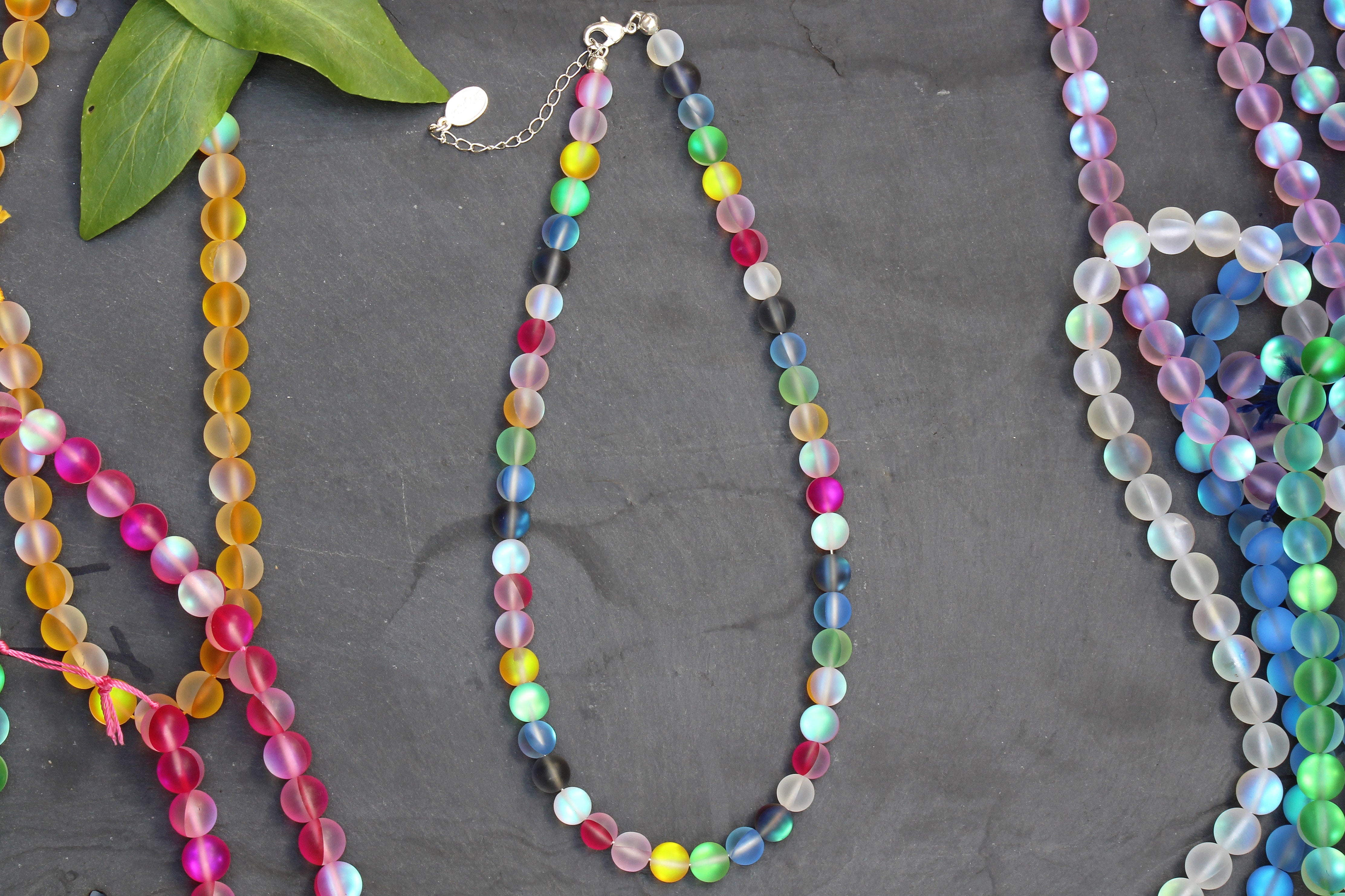 Rainbow & Black Big Beads Necklace – Mist LGBTQ Foundation