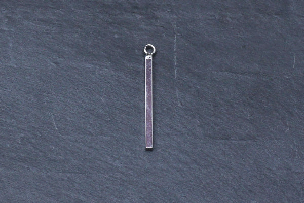 Kerrie Berrie Geometric Silver Bar Shape Charm Pendant 