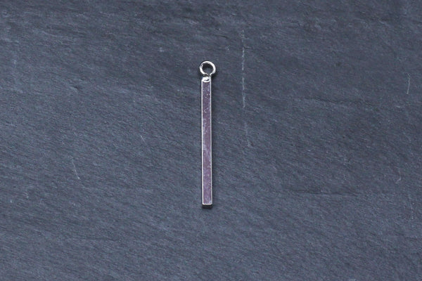 Kerrie Berrie Geometric Silver Bar Shape Charm Pendant 