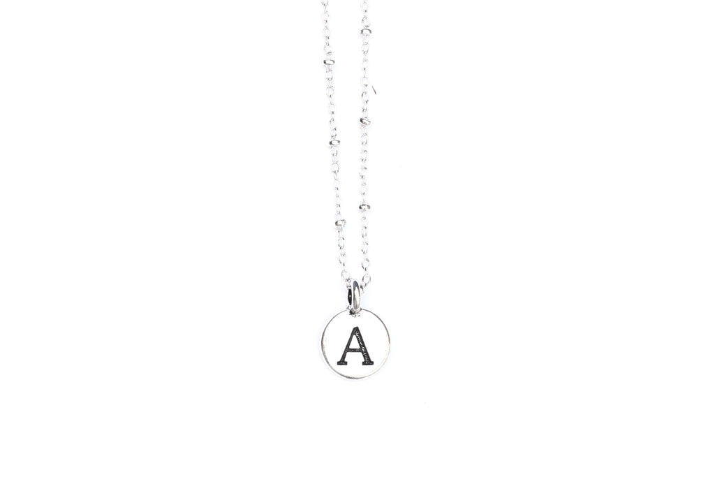 Kerrie Berrie Personalised Letter Charm Silver Chain Necklace