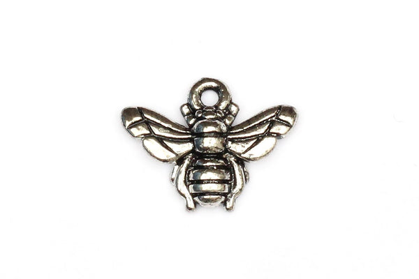 KerrieBerrie Small Silver Bumble Bee Pewter Silver-plated Charm